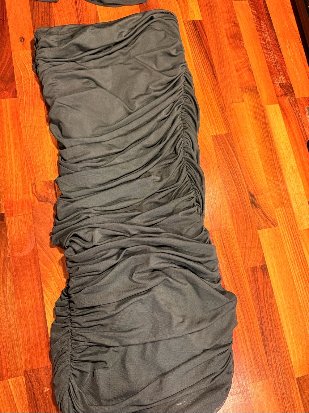 Express Olive Strapless Ruched Two-Piece Set - Picture 5 of 7
